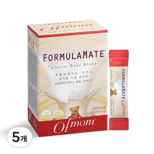 오브맘 포뮬라메이트 아기용 3종 유산균, 60g, 5개