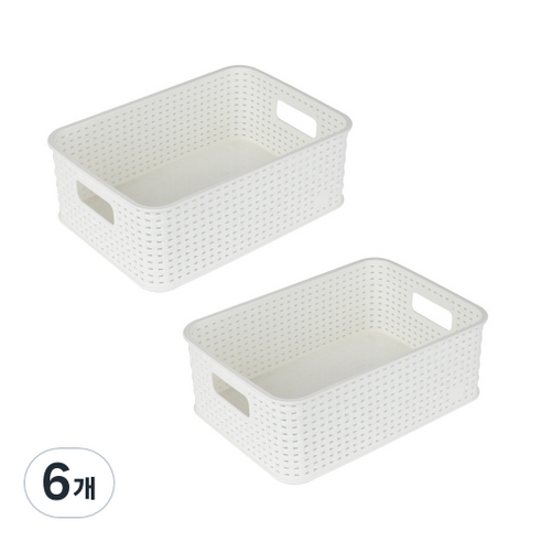 직T 바스켓 5호, 화이트, 6개