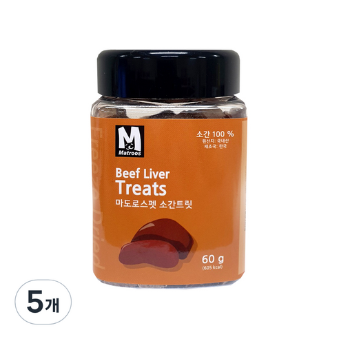 마도로스펫 동결건조간식, 소간트릿, 60g, 5개