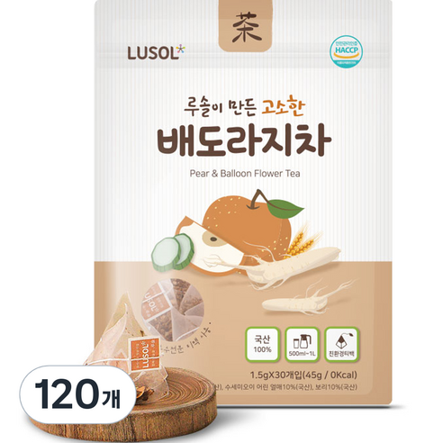 루솔이 만든 고소한 배도라지차, 1.5g, 1개입, 120개