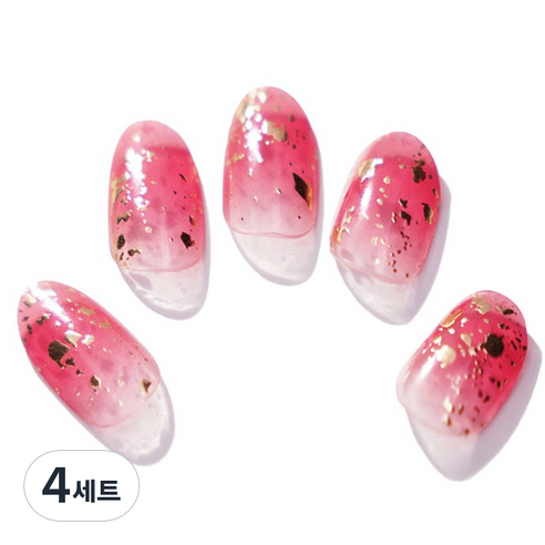 엔젤리 프리미엄 젤 네일 아트 스티커 세트, 4세트, 샴페인 파티