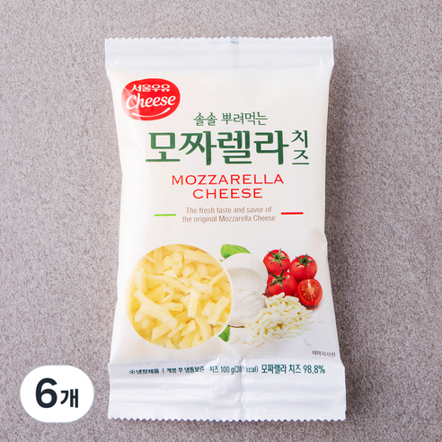 서울우유치즈 솔솔 뿌려먹는 모짜렐라 치즈, 100g, 1개입, 6개