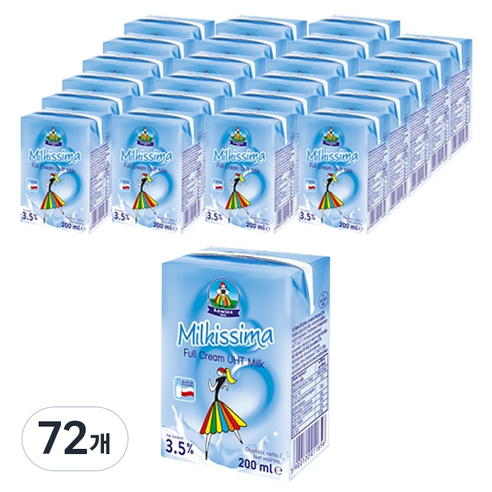밀키스마 멸균우유, 200ml, 72개