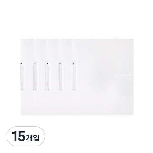 모닝글로리 2000 원터치 클립화일 A4, 화이트, 15개입