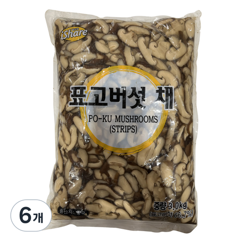 청은 표고버섯 채 파우치, 3kg, 6개