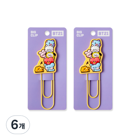 BT21 미니니 빅클립 3탄 퍼플, 1개입, 6개