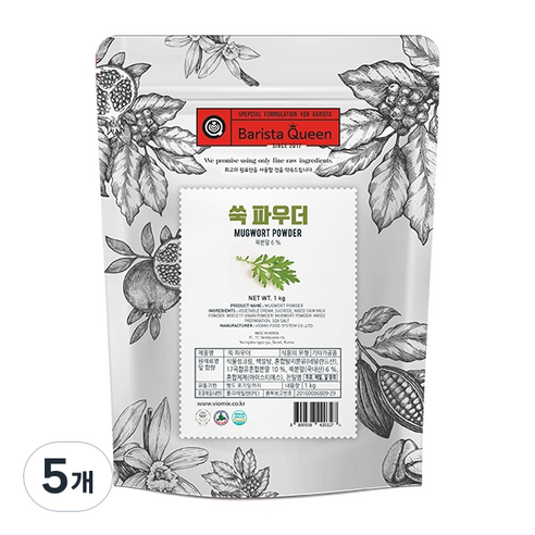 바리스타퀸 쑥 파우더, 1kg, 1개입, 5개