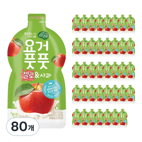 자연은 요거풋풋 젤로 앤 사과 젤리형 음료, 80개, 100ml