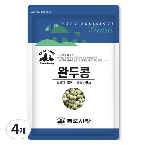 독도사랑 완두콩, 4kg, 4개