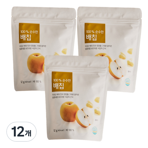 올가홀푸드 100% 순수한 배칩, 12개, 12g