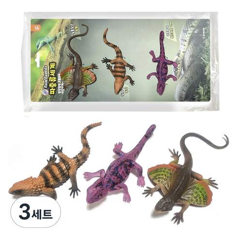 세계유통 파충류세계 큐티 도마뱀 3종 A세트, 3세트