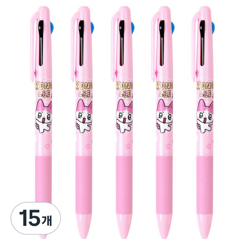 골골즈 3색 볼펜 0.7mm, 핑크(콩이), 15개
