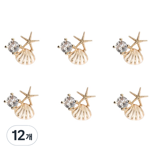젤로젤로 불가사리 조개 네일 파츠 JCP-2, 12개, 골드(JCP-28)