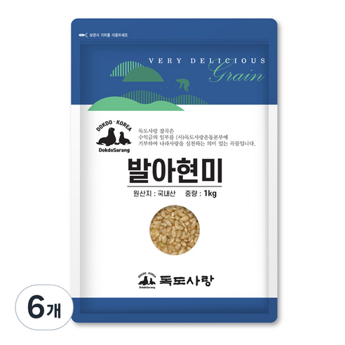 독도사랑 발아현미, 1kg, 6개