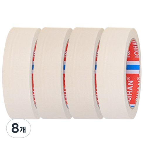 디파워샵 단색 종이 마스킹 테이프 40mm x 20m, 아이보리, 8개