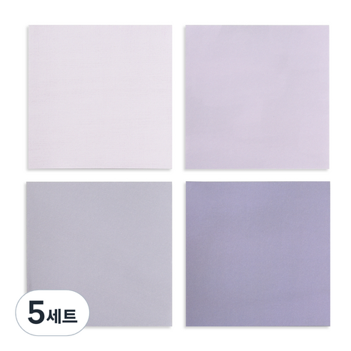 왈가닥스 컬러 페인팅 메모블럭 라벤더 4종, 페일라벤더, 글루미라벤더, 밀키바이올렛, 바이올렛, 5세트