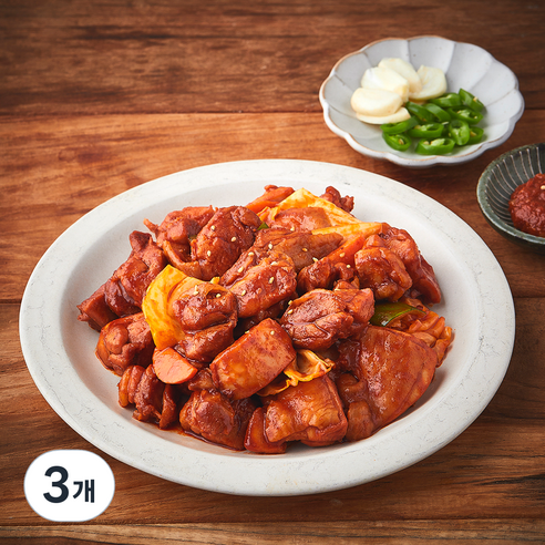 고기듬뿍 양념 닭갈비, 3개, 800g