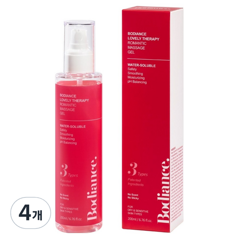 바디언스 러블리 테라피 로맨틱 수용성 아로마 바디 마사지 젤 고보습 약산성, 4개, 200ml