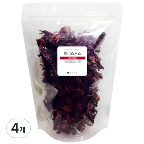 바른건강 히비스커스 원물 허브차, 100g, 1개입, 4개