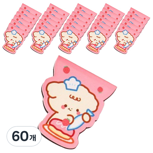 마켓감성 아기자기 캐릭터 북마크, 디저트퍼피, 60개