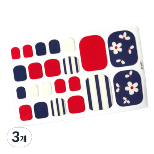 블루코지 느낌 좋은 이쁜 패디팁 스티커, 3개, Type 01