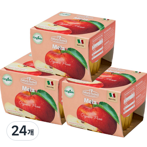 네츄럴누바 유기농 생과일 퓨레 100g, 사과, 100g, 24개 사과 × 100g × 24개 섬네일