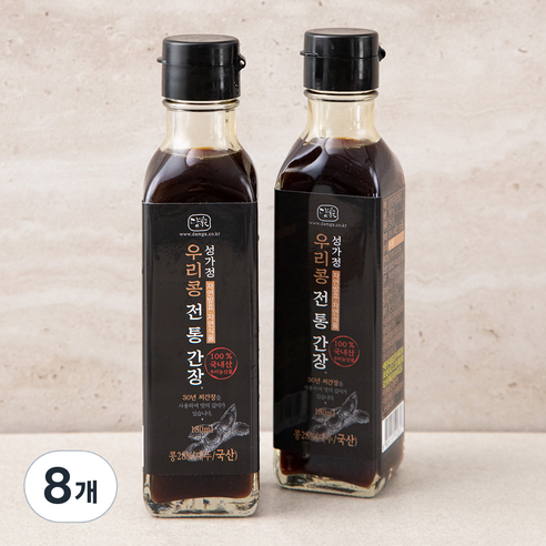 담가 전통식품 인증 우리콩 전통간장, 180ml, 8개