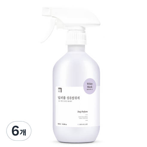 살림백서 딥퍼퓸 섬유탈취제 본품, 500ml, 6개, 화이트머스크