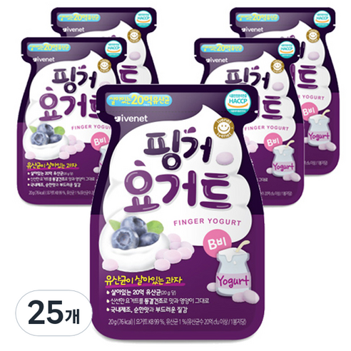 아이배냇 핑거 요거트, 블루베리, 20g, 25개