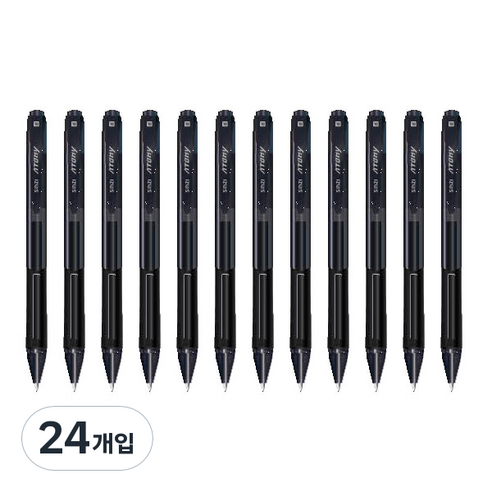 신지 애터미 유선볼펜 1.0mm, 블랙, 24개입