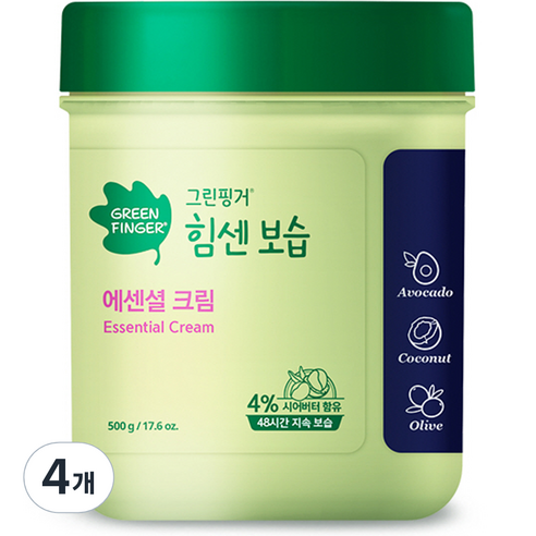 그린핑거 힘센보습 에센셜 크림, 500g, 4개