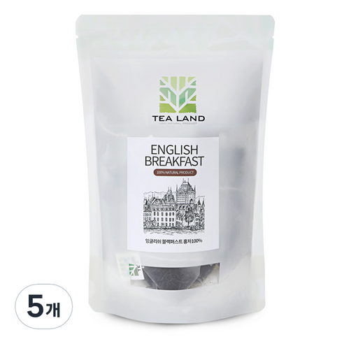티랜드 잉글리쉬 블랙퍼스트 홍차 티백, 1g, 20개입, 5개