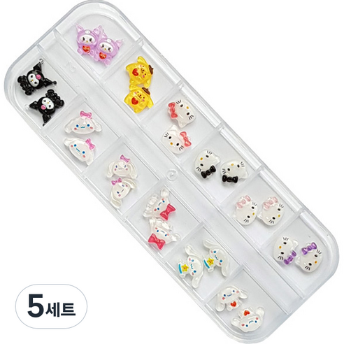 귀요미 네일파츠 세트 KN-P1048, 혼합색상, 5세트