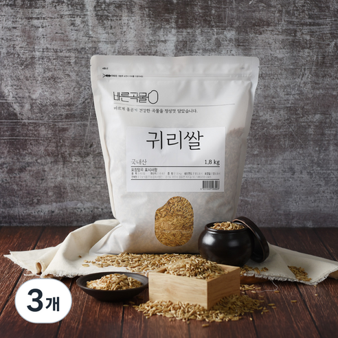 바른곡물 국산 귀리쌀, 1.8kg, 3개