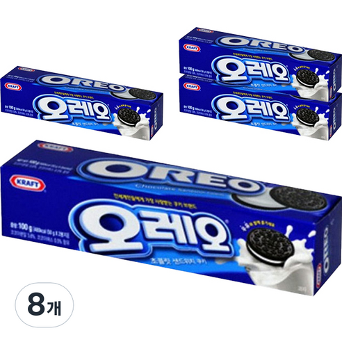 오레오 초콜릿 샌드위치 쿠키, 100g, 8개