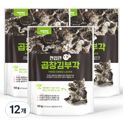 바다원 한입만 곱창김부각, 50g, 12개