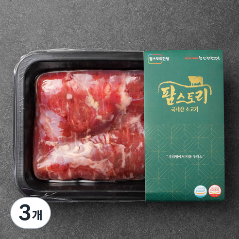 팜스토리 국내산 소고기 양지 덩어리 국거리용 (냉장), 300g, 3개