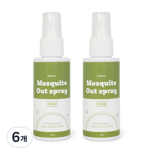 플라팜 모기기피제, 6개, 60ml