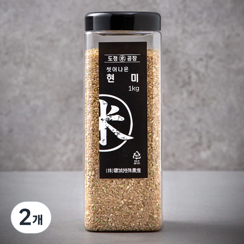 도정공장 씻어나온 현미, 1kg, 2개