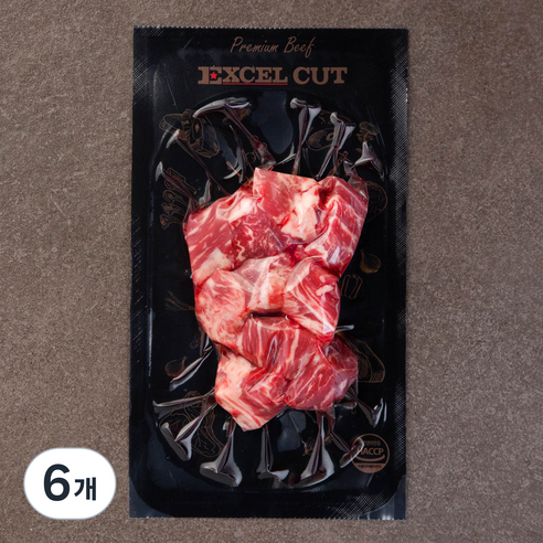 엑셀컷 등심 찹 스테이크 컷 (냉장), 200g, 6개