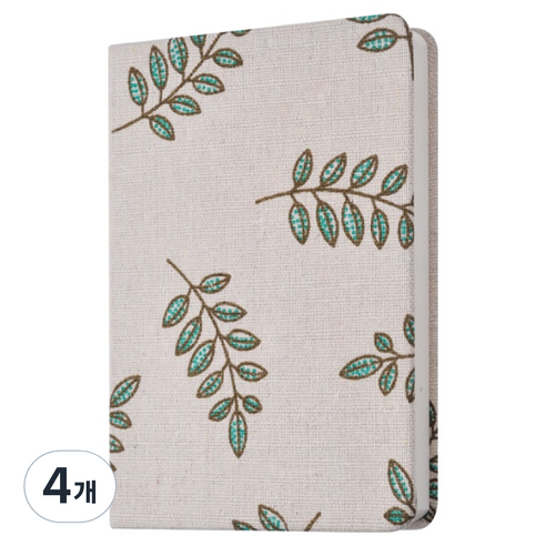 오브예 감성 일기장 미니 다이어리 A6, 풀꽃 화이트, 4개