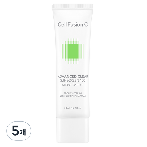 셀퓨전씨 어드밴스드 클리어 썬스크린 100 SPF 50+ PA++++, 50ml, 5개