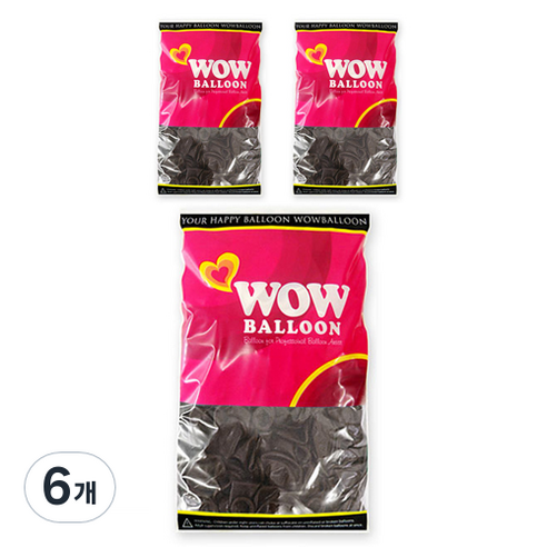 와우벌룬 풍선 13cm 100p, 크리스탈 초콜렛, 6개