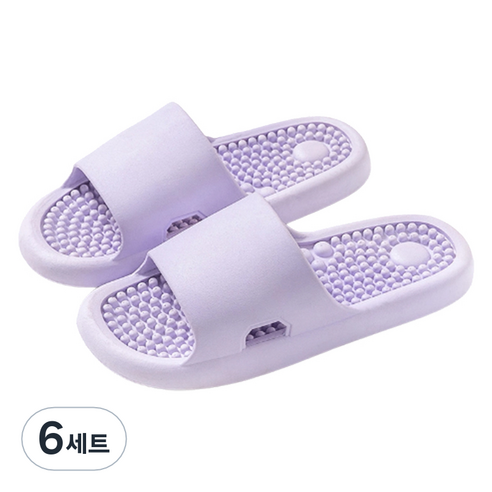 언헤브 뉴 컬러 지압 슬리퍼 230, 02 퍼플, 6세트