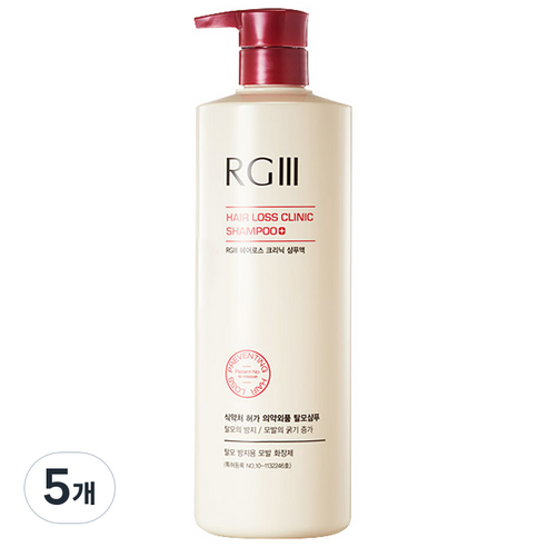꽃을든남자 알지쓰리 헤어로스 크리닉 기능성샴푸 플로럴 우디향, 1000ml, 5개