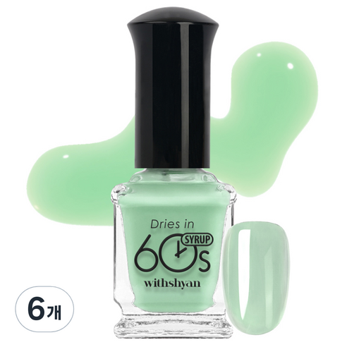 위드샨 60초 매니큐어, M150 풋사과시럽, 9ml, 6개