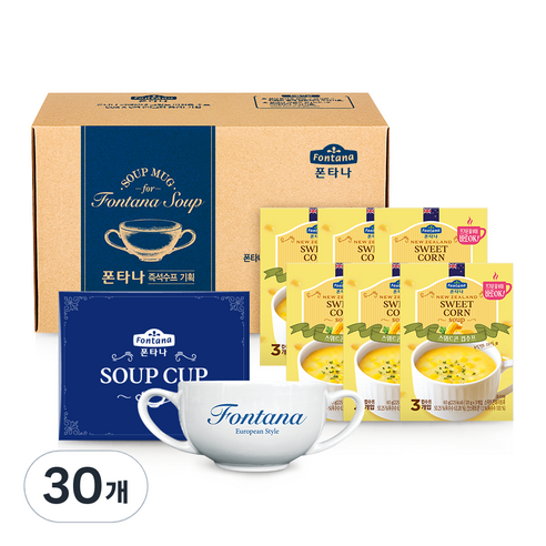 폰타나 스위트콘 컵수프 + 도자기 머그컵, 60g, 30개