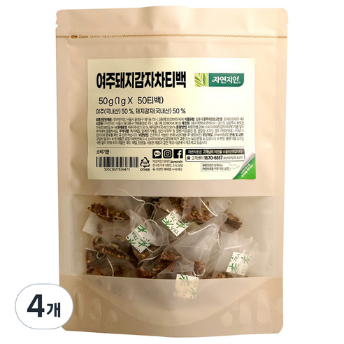 자연지인 여주돼지감자차티백, 1g, 50개입, 4개