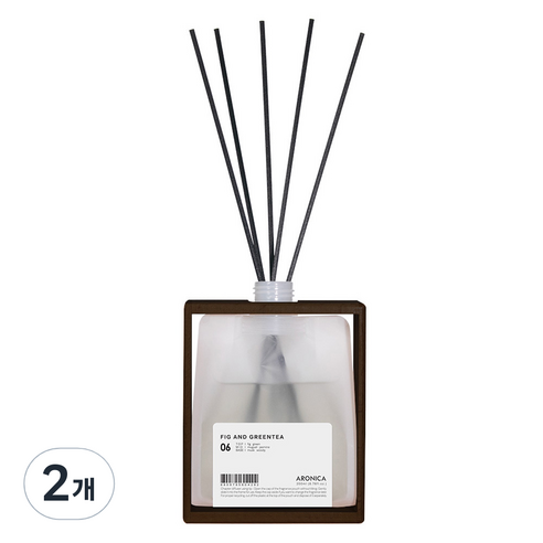 아로니카 내츄럴 우드 다크 코팅 프레임 챕터 디퓨저, 피그앤그린티, 200ml, 2개