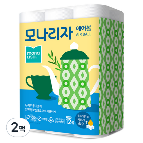 모나리자 에어볼 키친타올 150매, 12롤, 2팩